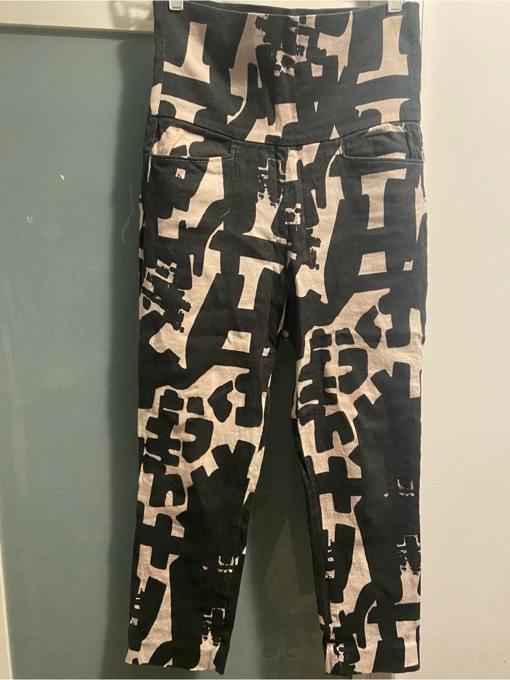 Isabel Marant Black and Cream Abstract High-Waist Women’s Shorts